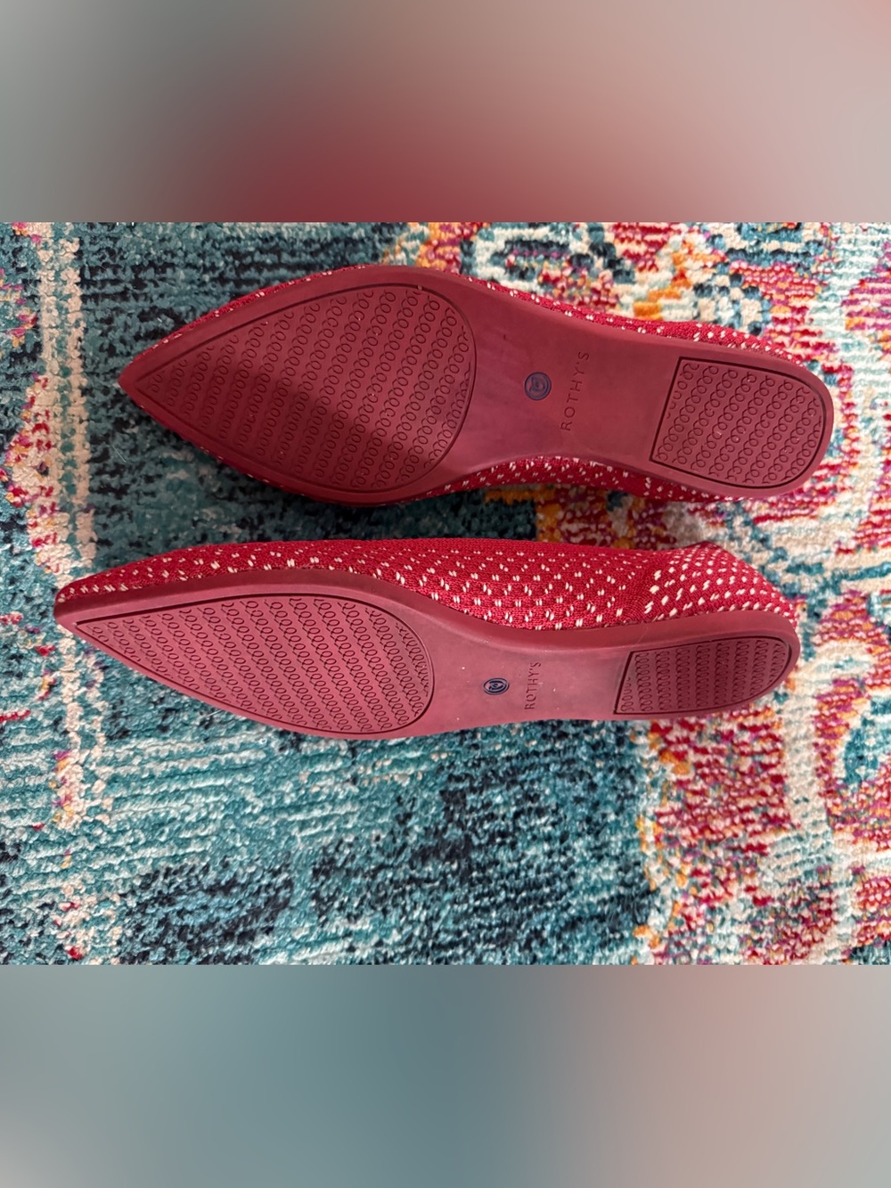 Rothy's The Point ballet flats  Red Apple Honeycomb - Picture 3 of 7